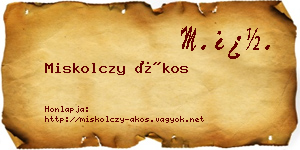 Miskolczy Ákos névjegykártya